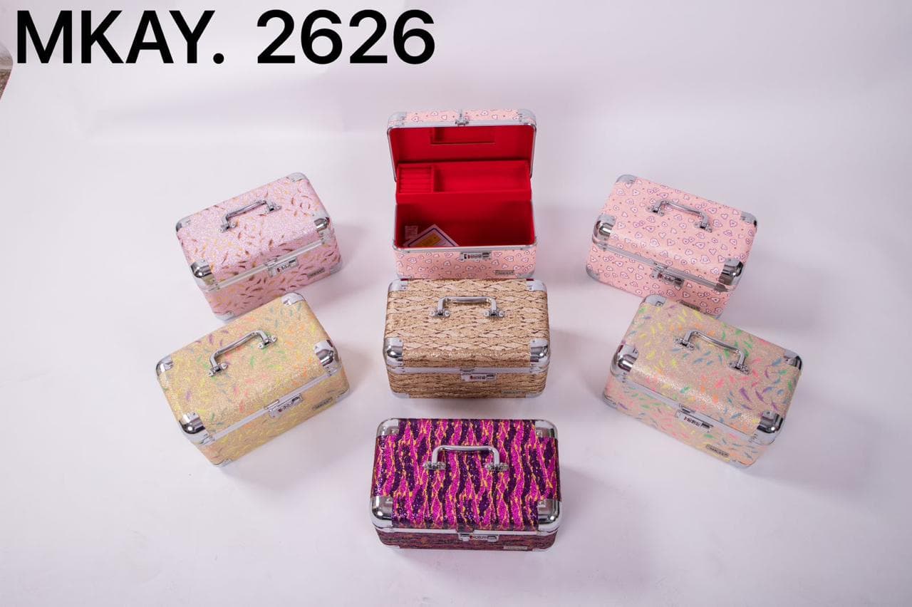 Glitter Print Compact Vanity Box
